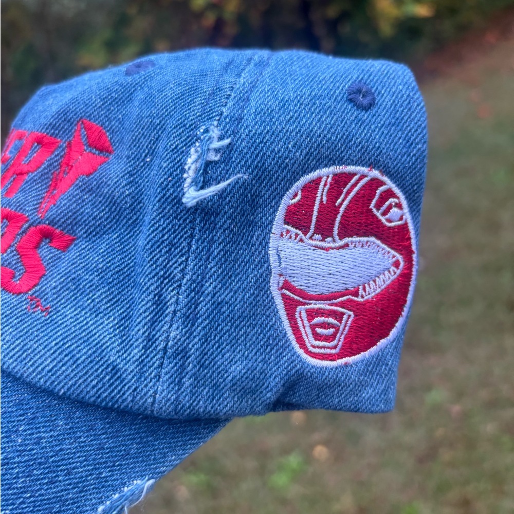 Power Ranger Denim Hat - Blue with Red Logo (Red Power Ranger) - Picture 3 of 15